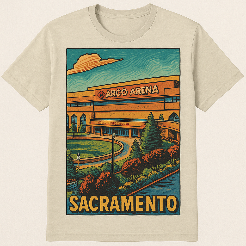 Sacramento Arco Arena T-Shirt – Vintage Kings Tribute Tee for Sacramento Basketball Fans